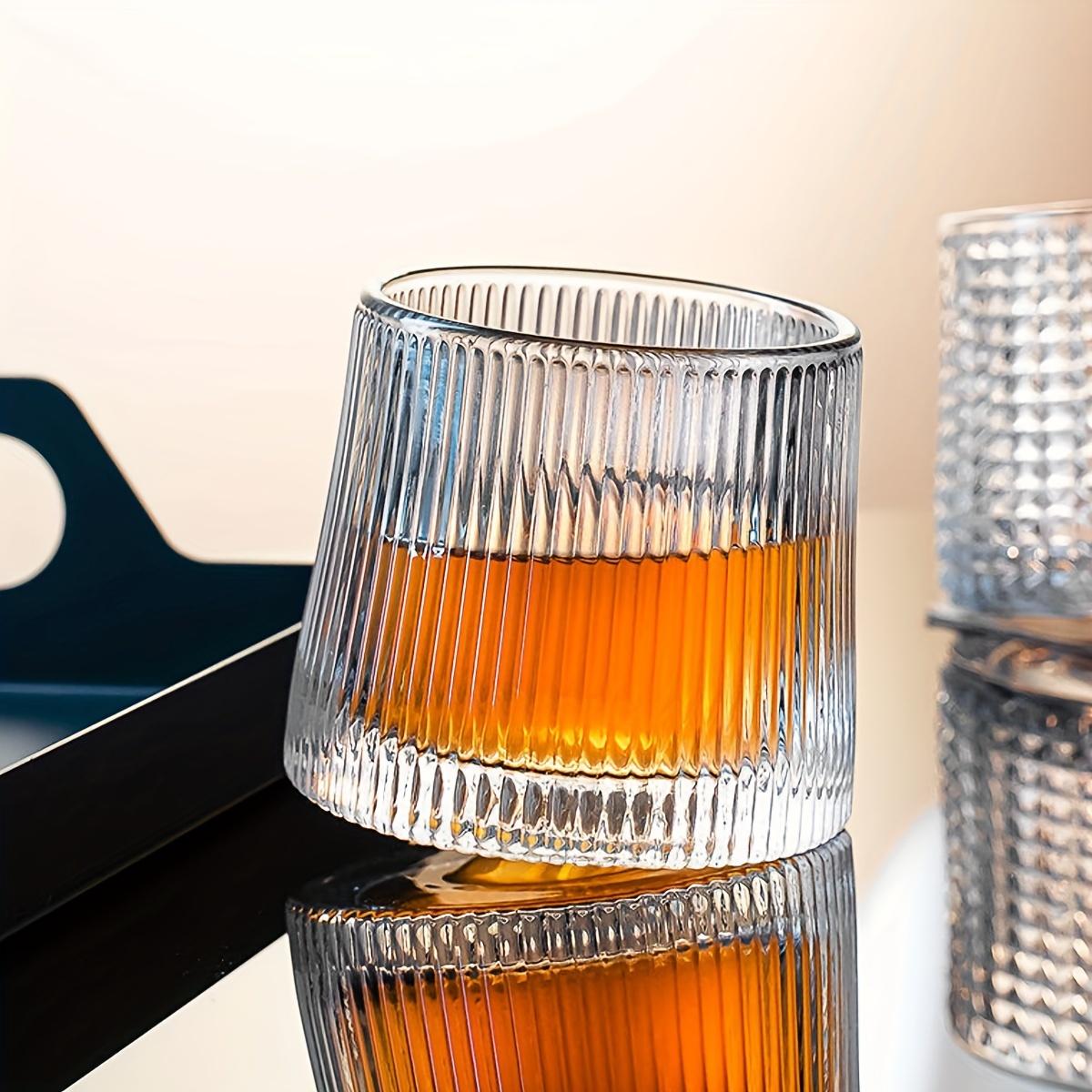 6 Stück rollende Whiskygläser, Whiskygläser, stilvolle Glaswaren für Scotch, Bourbon, Whisky, Cocktail, Cognac, Wodka, Gin, Tequila, Schnaps, Heimdekoration, Haus und Küche 6 Pcs