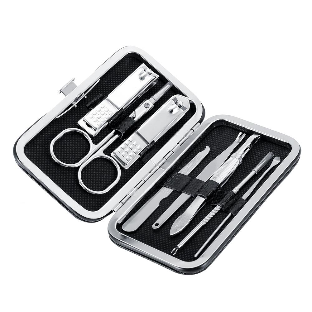 8 Pcs Edelstahl Nagel Schere Cutter Clippers Set Fingernagel Zehennagel (Schwarz)