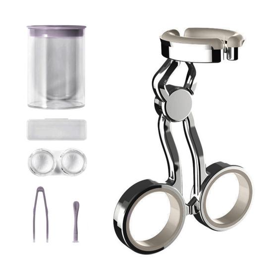 1 Set Kontaktlinsenhilfe Werkzeug zum Einsetzen und Entfernen von Kontaktlinsen Hochelastisches Silikon Mittelachsensteuerung Komfortabler Griff Kontaktlinsen-Kits violett