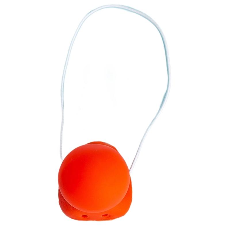 Clown Kostüm Lustige Clownsnase Hupende Quietschende Clownsnase mit Gummiband Rote Clownsnase für Halloween Weihnachten white