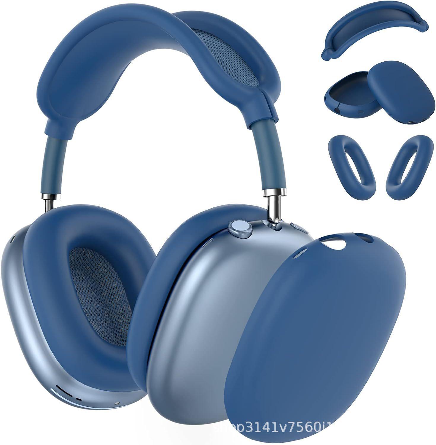AirPods Max Silikon-Schutzhülle: Kopfmontiertes Bluetooth-Headset-Gehäuse three piece suit dunkelblaue