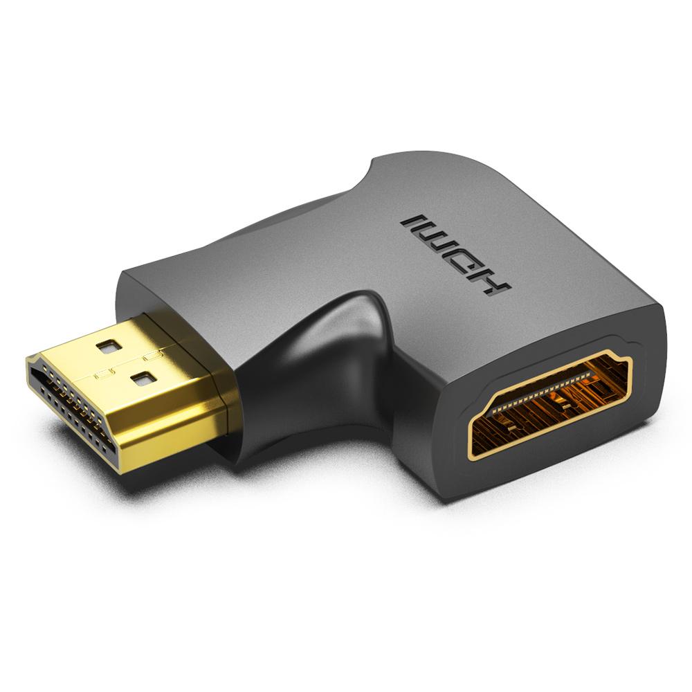 Vention HDMI Adapter 90 270 Grad HDMI Stecker auf HDMI Buchse Konverter 4K HDMI Anschluss für HDTV PS4 Lptop TV BOX HDMI Extender Left schwarz