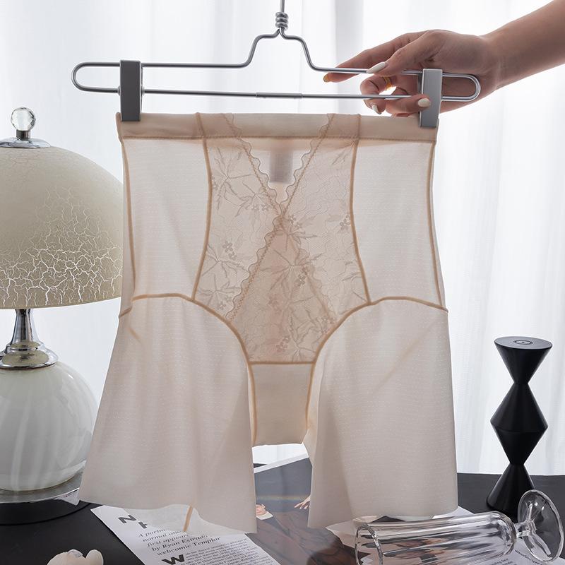 Damenunterwäsche aus Eisseide, flache Hosen mit hohem Bund, Bauchstraffung, keine Spuren 3XL rosa