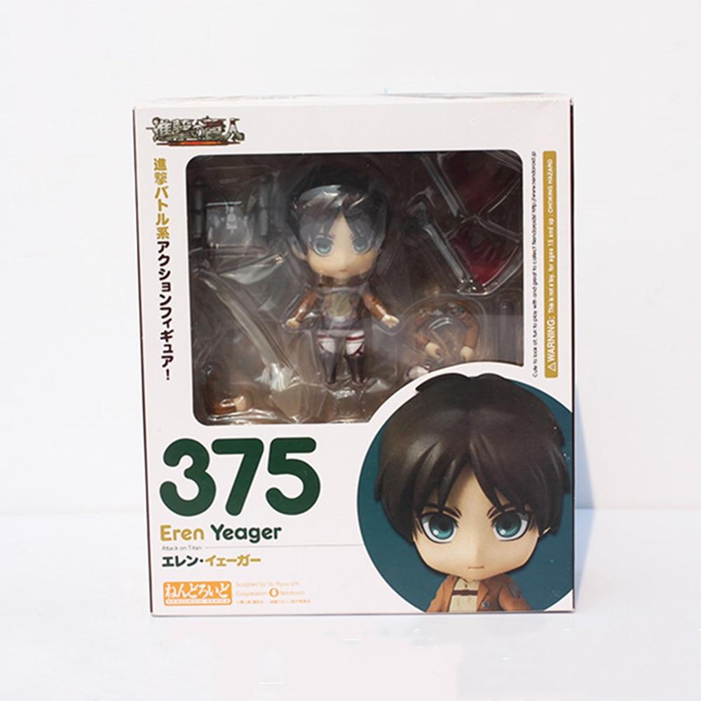 1 Box Angriff auf Titan Anime Figuren Levi Ackerman 390 417 Eren Jaeger 375 Action Figur Ver.PVC Niedlichen Spielzeug Modell Kinder Puppe Brinquedos 375 with box