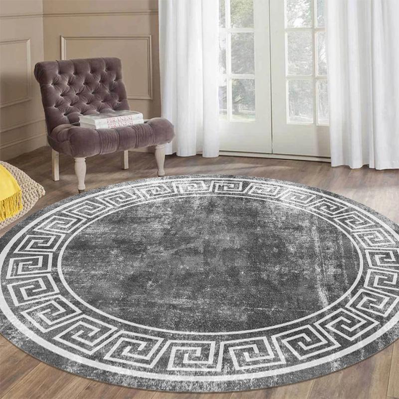 Runder Teppich im Luxusstil für Wohnzimmer, Weiß, Schwarz, Grün, Marmormuster, Zimmerteppiche, waschbar, rutschfest, Dekor-Fußmatten für Schlafzimmer 180cm 70.86 in