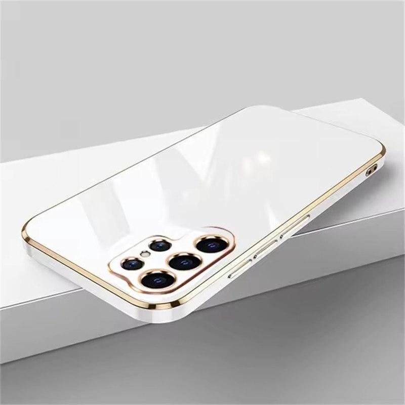 Stoßfeste Beschichtung Handyhülle für Samsung Galaxy S25 S24 S23 S22 S21 Ultra Plus S20 FE Note 20 Ultra Cover Samsung S23 FE weiß