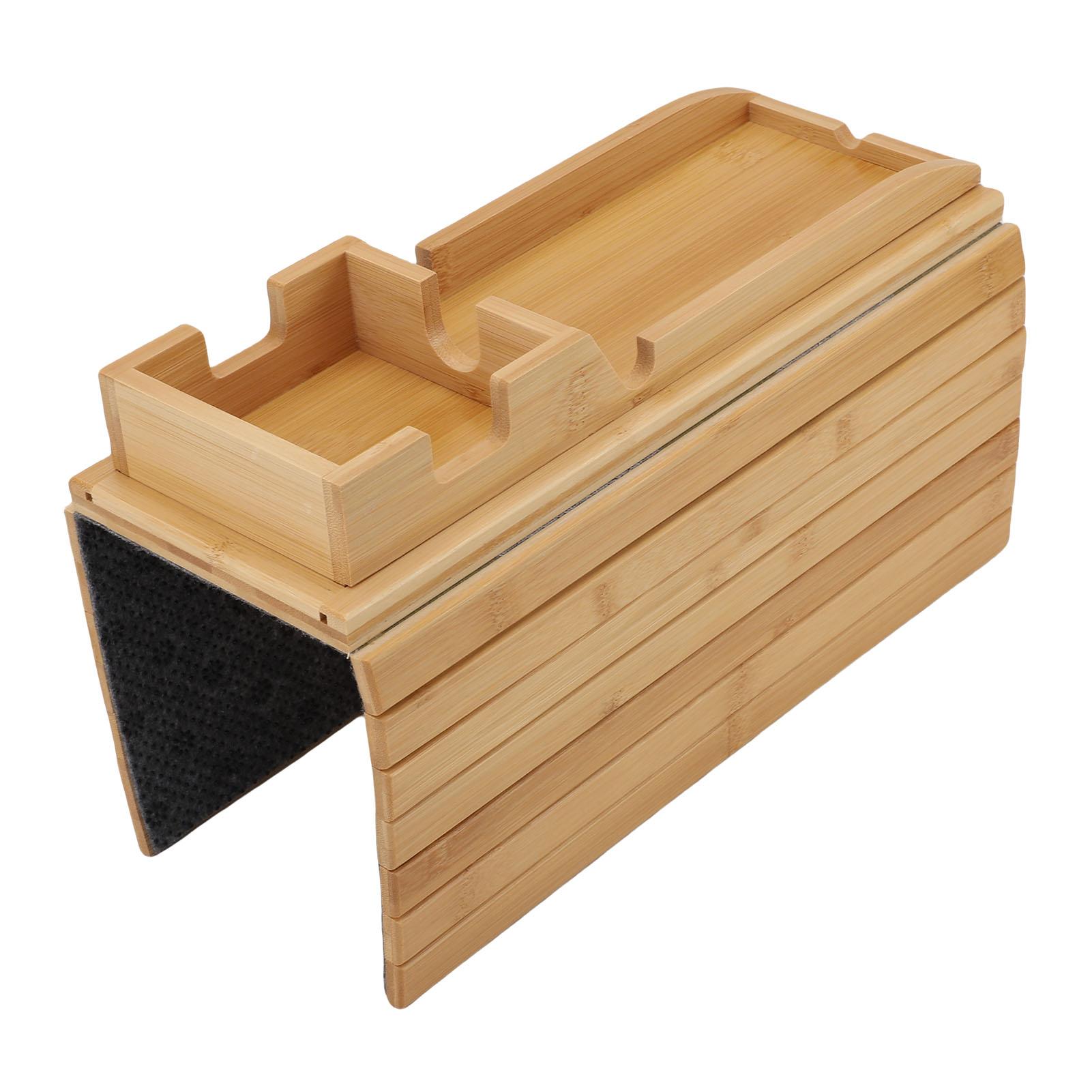 Sofa Armablage Holz Doppelte Verwendung Abnehmbar Faltbar Couch Armlehntisch für Getränke Snacks
