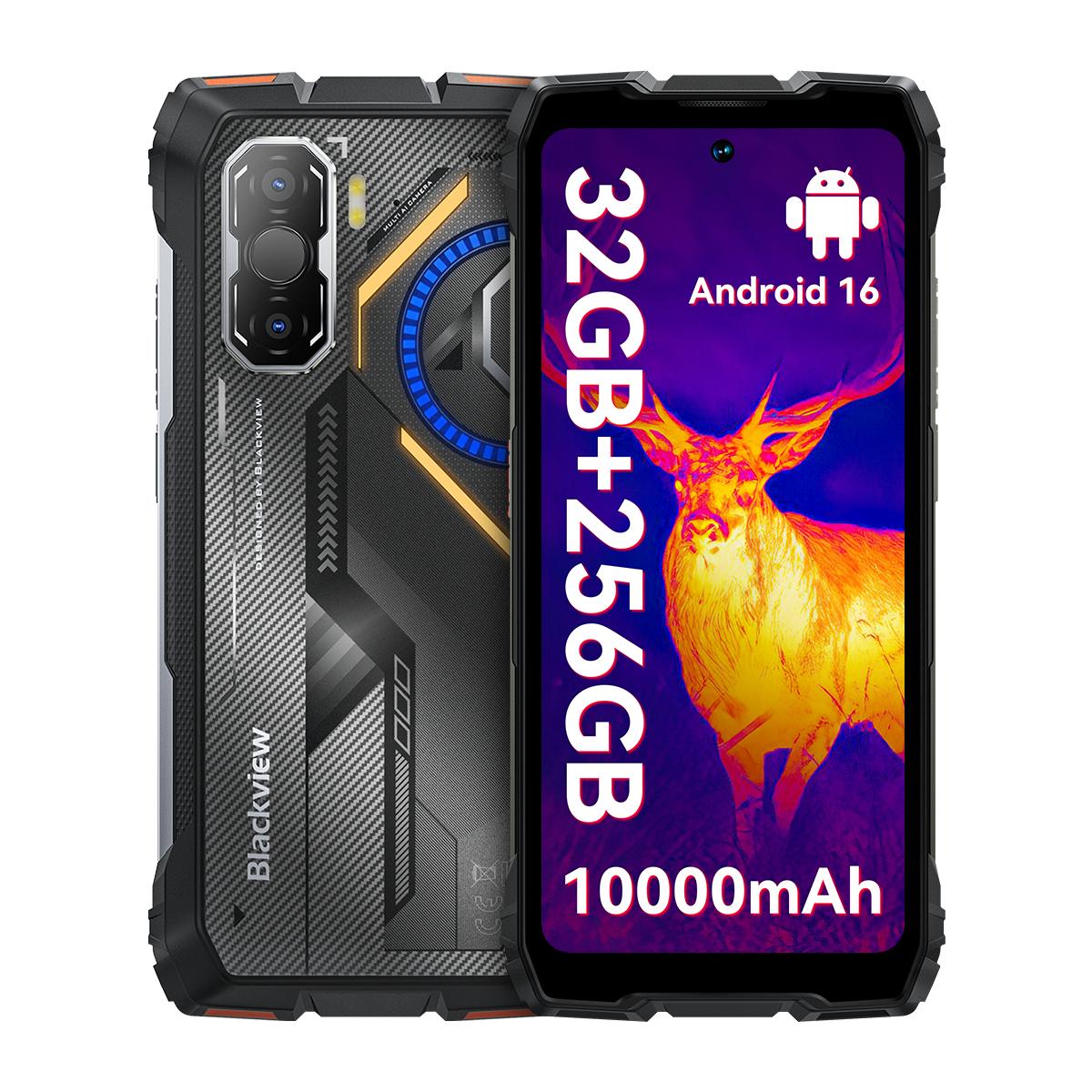 Blackview ROCK 3 Outdoor-Smartphone 32GB+256GB Wärmebildkamera 10000mAh Handy orange