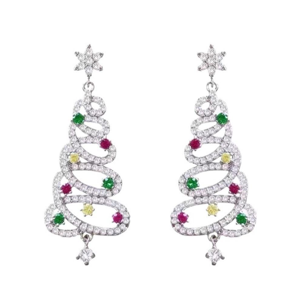 Legierung Weihnachten Tropfen Ohrringe Anhänger Ohrstecker Neue Weihnachten Baum Ohrringe Frauen 6