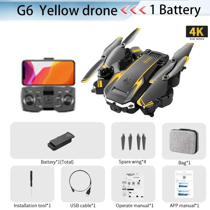 S6 Neue professionelle faltbare Quadrocopter-Drohne HD-Kamera RC Hubschrauber FPV WIFI Hindernisvermeidung Luftbildfotografie Spielzeug Geschenk 4K camera-1 B gelb