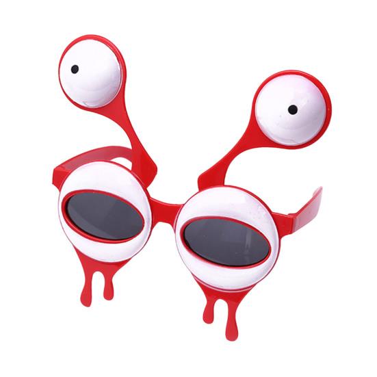 Neuheit Alien Brille Große Augen Alien Sonnenbrille Halloween Kostüm Zubehör für Karneval Festivals Cosplay Partyzubehör rot