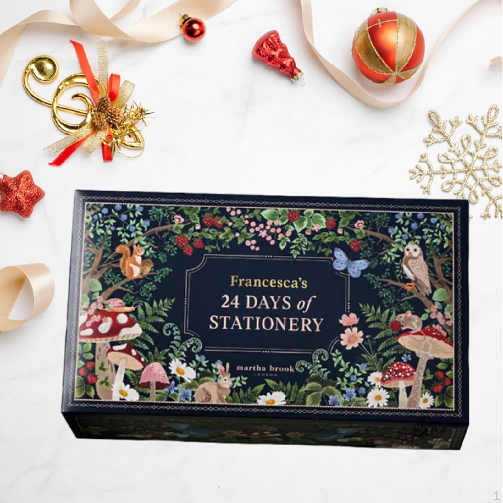 Adventskalender Schreibwaren Partyzubehör Weihnachtsgeschenke Kreativ 24 Tage Feiertagsbasteln black