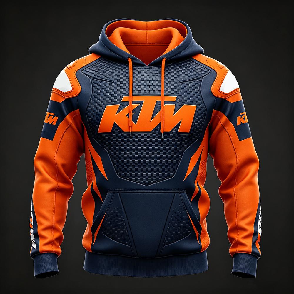 Herren Frühling und Herbst KTM F1 Racing und Motorradbekleidung Neuer Aufdruck Langarm Stil 4XL