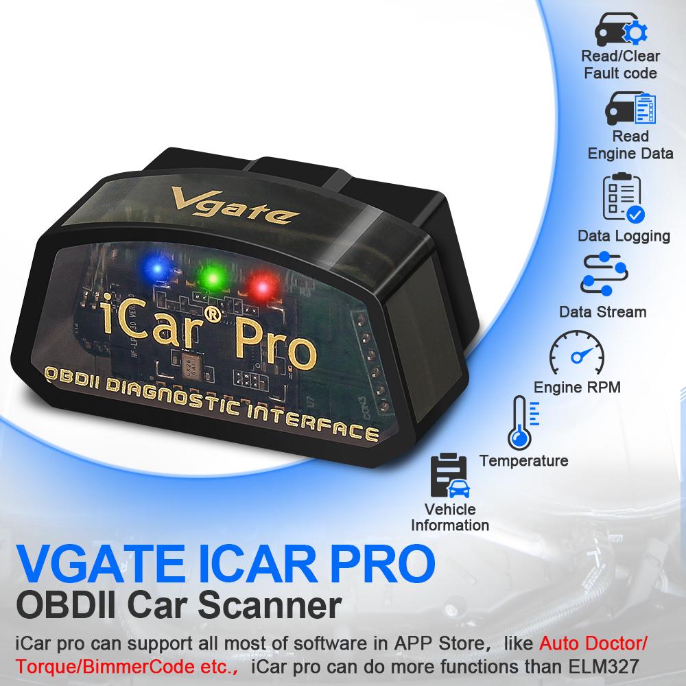 Vgate iCar Pro Bluetooth 4.0/WIFI Autodiagnosetool V2.3 OBD2 EOBD Codeleser Autoscanner 16PIN für Android/IOS/PC PK Elm327 Bluetooth 4.0