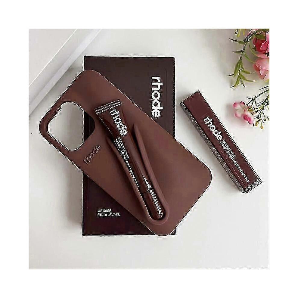 (Iphone 17 Pro, Espresso) Rhode mit Lipgloss Handyhülle für iPhone 16 15 14 13 12 17 11 Pro Max Plus Lip Iphone 14 Plus