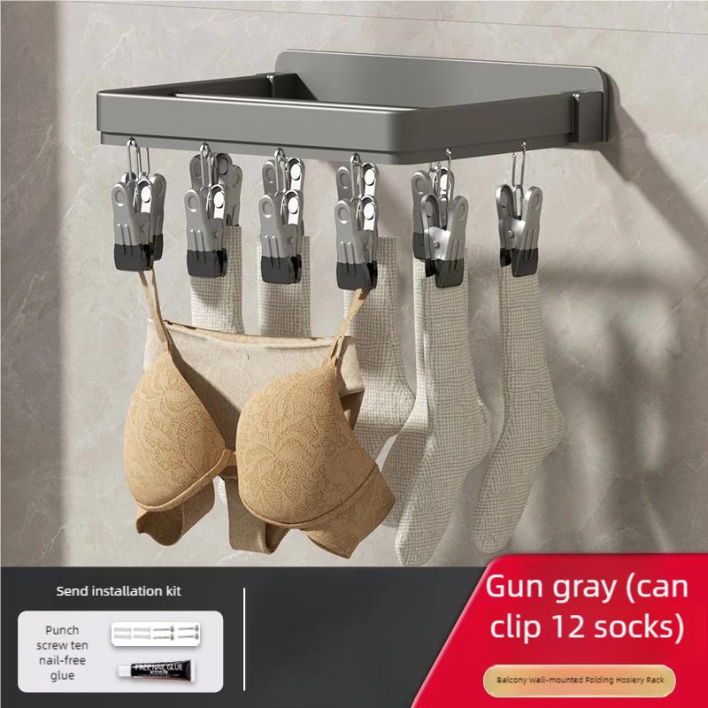 12/20/26 Raum-Aluminium Winddichter Wäscheklammer-Haken Trocknen von Socken Trockengestell Multi-Clip Aufhängen von Babykleidung Zuhause Winddicht gray