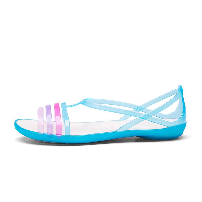 Mode Gelee Sandalen Frauen Casual Flache, Nicht-slip Sandalen Fashion Outdoor Casual Nicht-slip Strand Schuhe Sandalias De Mujer 2024 38 blau