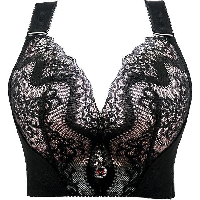 Plus Größe Sexy Push-Up Bh Stickerei Spitze Bhs Frauen Versammelt Bralette für Große Brust Büstenhalter Weibliche Dessous Top 42/95C