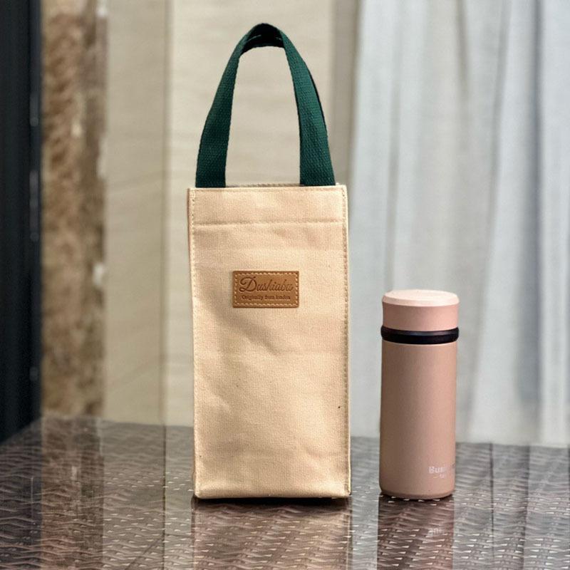 1PC minimalistischen Leinwand Handheld Student Wasser Tasse Tasche Isolierung Tasse Abdeckung Regenschirm Tasche Null Brieftasche Mama Tasche weiß