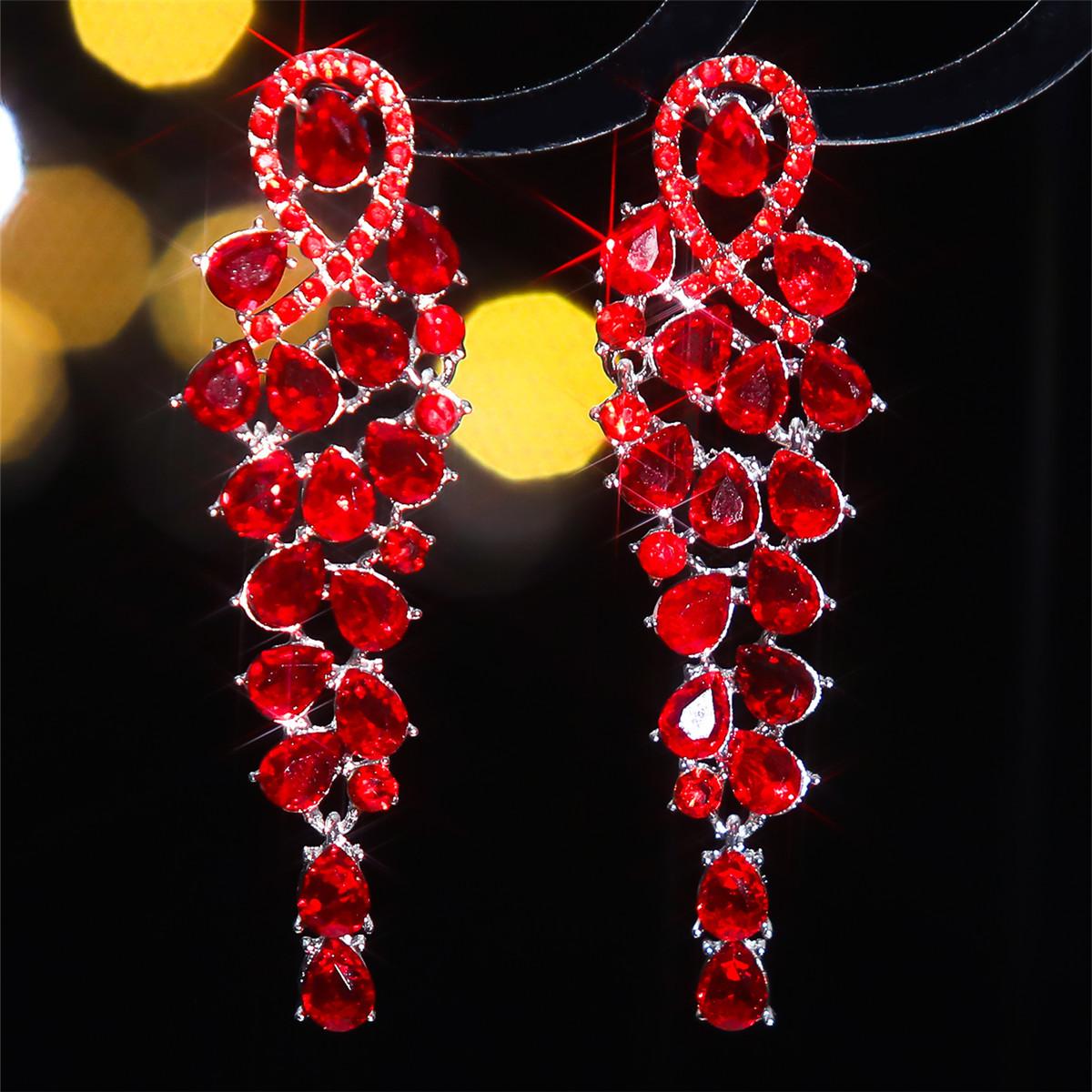 Modequelle, Buntglas Strass Ohrringe Damen, Übertriebene glänzende Ohrringe Ohrringe