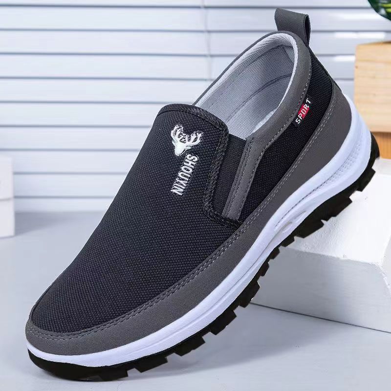 Herren Walking Schuhe Slipper Leichtgewicht Athletisch Laufen Walking Fitnessschuhe Lässige Ballerinaschuhe 39 schwarz
