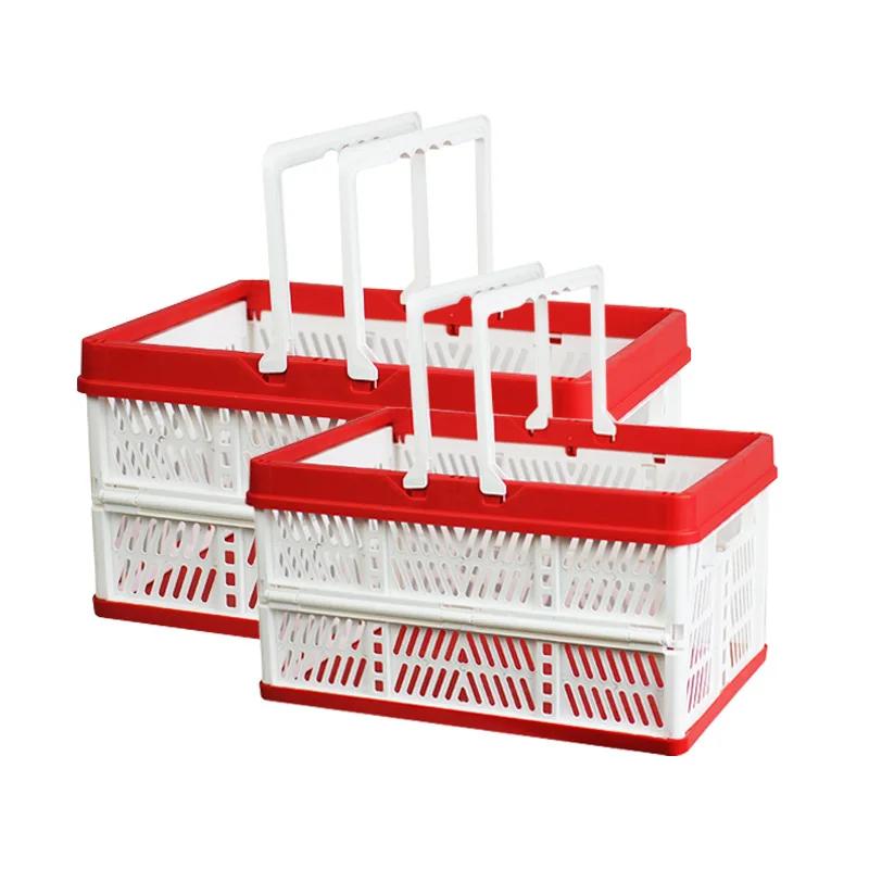 M/L Große Kapazität Einkaufen Faltkorb Picknick Outdoor Auto Lebensmittel Obstkorb Faltbarer Einkaufskorb M weiß