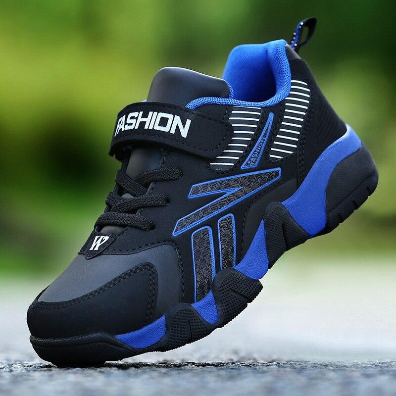 Sport Kinder Turnschuhe Jungen Casual Schuhe für Kinder Turnschuhe Mädchen Schuhe Leder Anti-rutschig Mode Tenis Infantil Menino Mesh 31 blau/schwarz