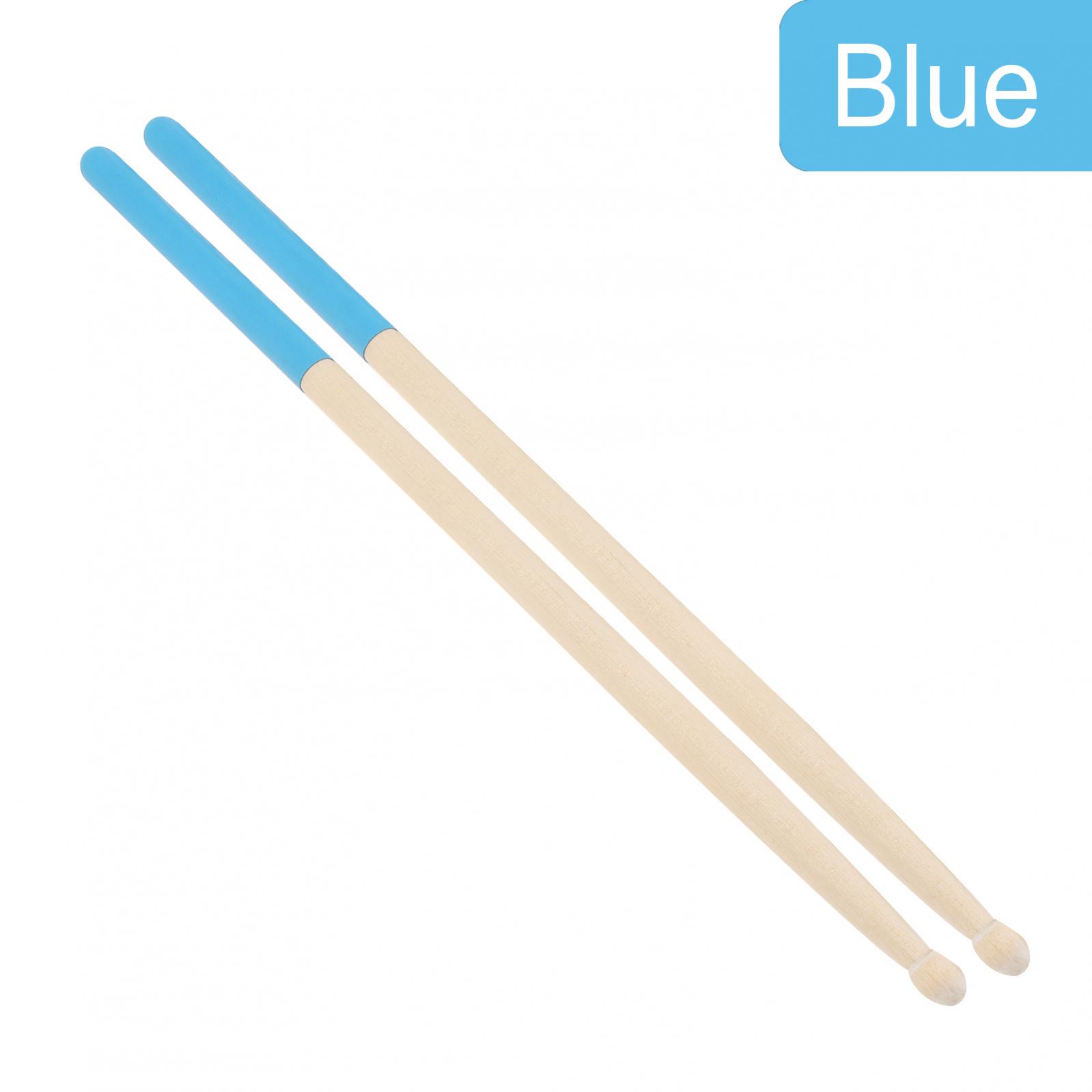 2 Stück 7A Trommelstöcke, rutschfest, mehrere Farben, Ahorn, Musikinstrumente, Trommelstöcke, Holztrommelstöcke für Kinder, Studenten/Anfänger blau