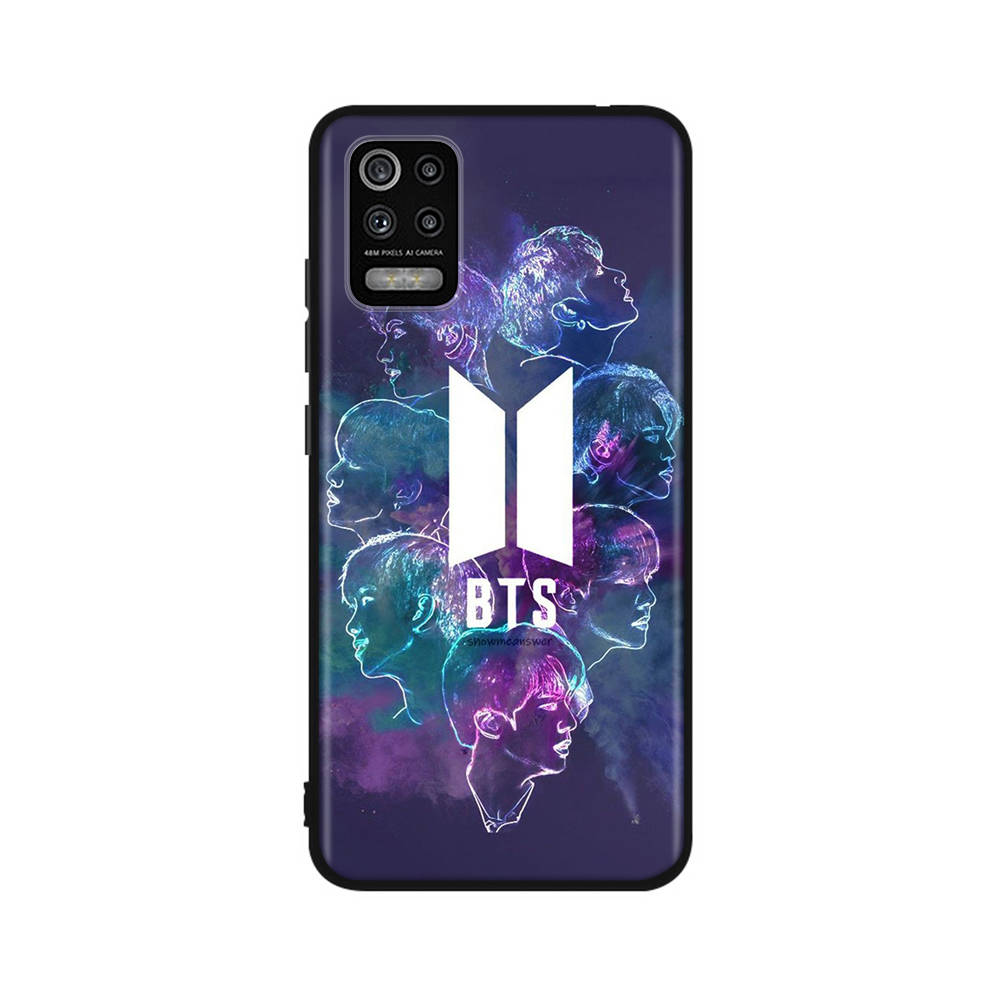 BT12 BTS Hülle für iPhone 16 15 Plus 14 13 12 11 Pro 8 7 6S 6 SE 5S X XR XS Max Realme C30 C33 C31 9I Huawei P30 Schwarze Weiche Hülle Huawei Mate 20 Lite capriblau