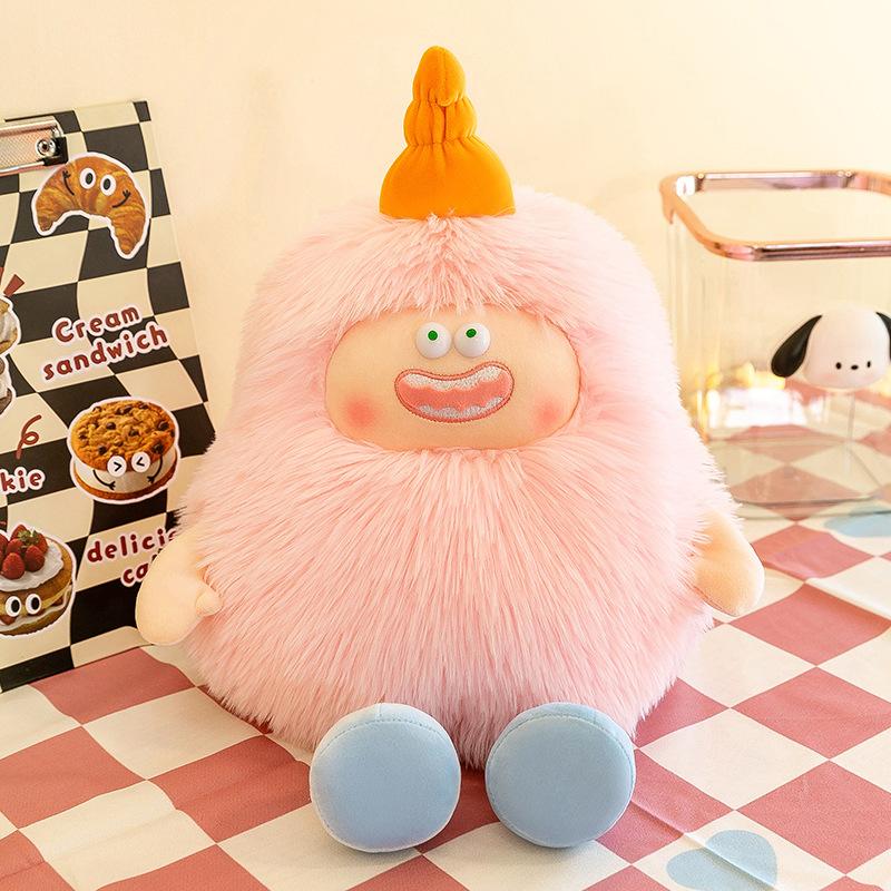 Kreative langhaarige kleine Monster Puppe Plüsch Spielzeug hässliche süße Puppe Kissen 45cm