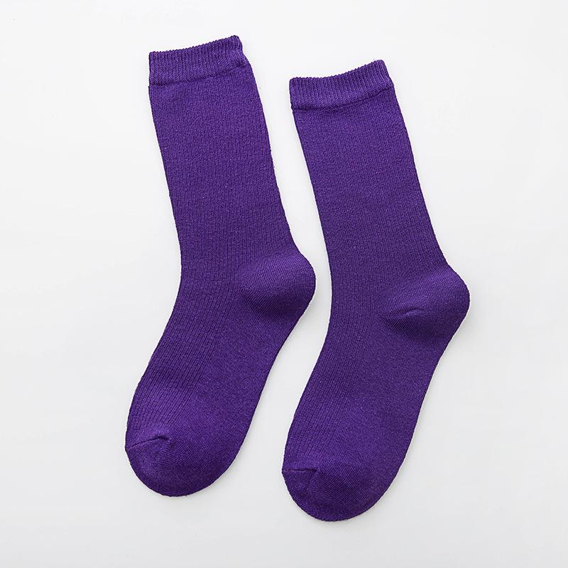 Mode Candy Farbe Stapel Socken Baumwolle Gemütliche Mädchen Studenten Socken Frauen Damen Casual Weiche Socken GZW dunkelviolette