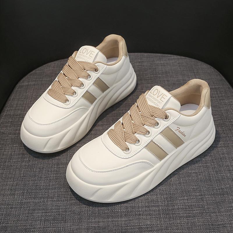 Leder Kleine Weiße Schuhe Frühjahr Neue Dicken sohlen Erhöhung frauen Schuhe Vielseitige Bord Schuhe Casual Schuhe frauen Sport schuhe 40
