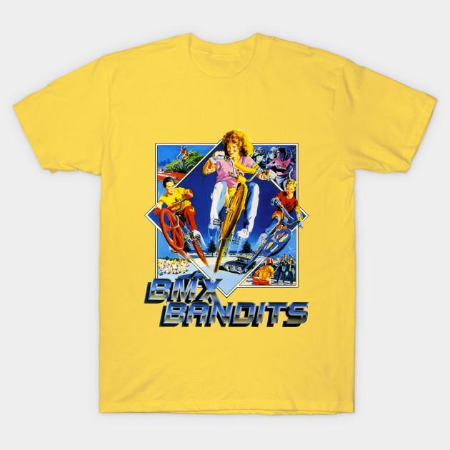 Herren Schwarzes T-Shirt mit Aufdruck Bmx Bandits No-Cut Transferpapier Druck Baumwoll-T-Shirt XL gelb