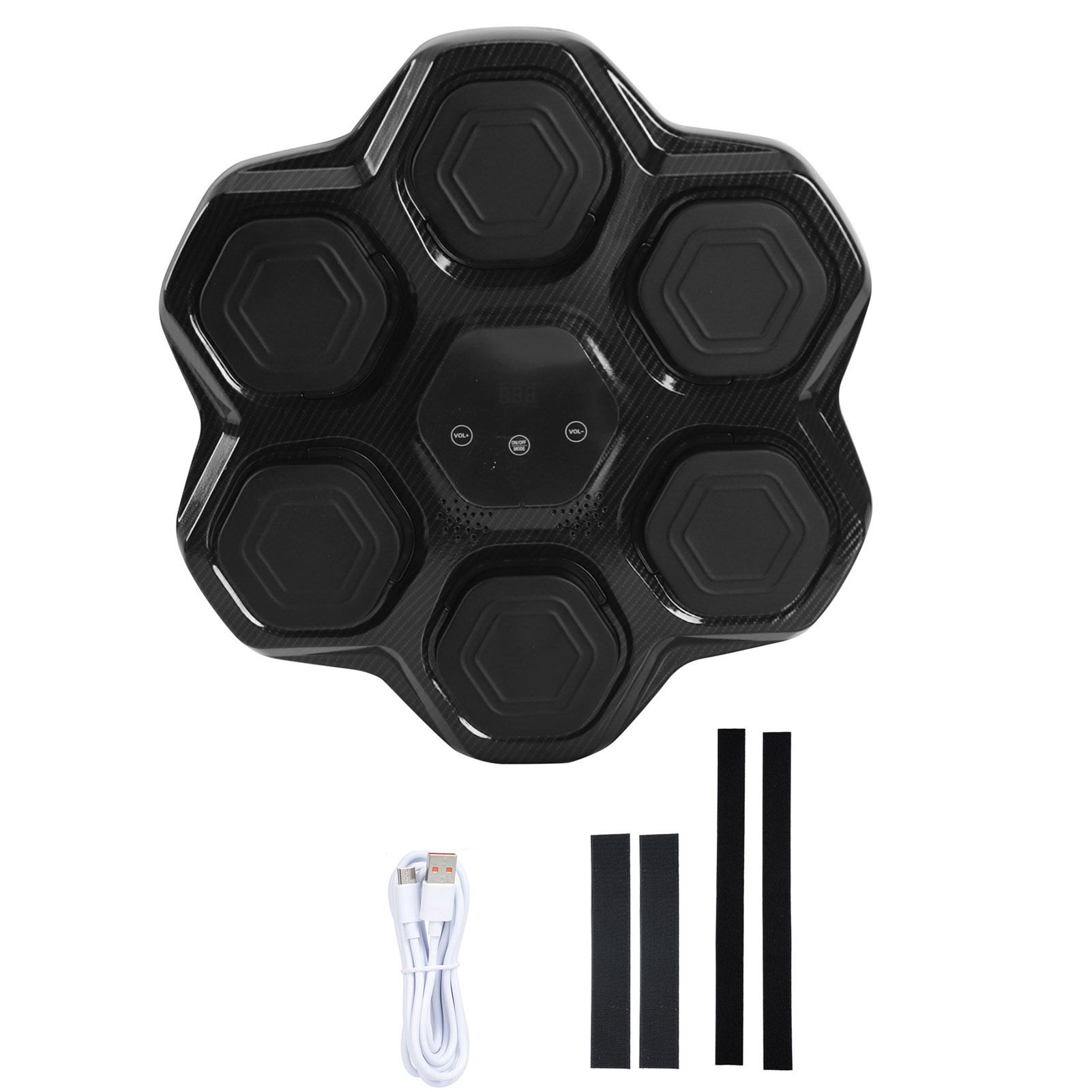 Musik-Boxmaschine mit Handschuhen, intelligente Musik-Boxmaschine zur Wandmontage, Schlagtrainer mit 9 Without Gloves schwarz