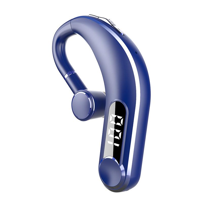Bluetooth-Einzelohr-Kopfhörer Business Sport Super Long Standby-Headset Digitalanzeige Drahtloser Kopfhörer blau
