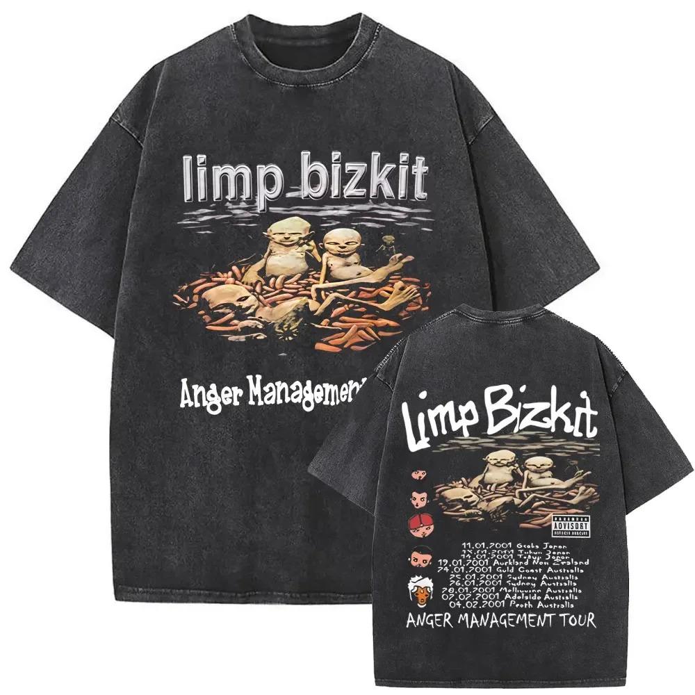 Y2k T-Shirt Unisex Kleidung Gewaschen Vintage Rockband Limp Bizkit Album Grafik 2026 Unisex Kleidung T-Shirt Mann Grafische T-Shirts Y2K XL elfenbein