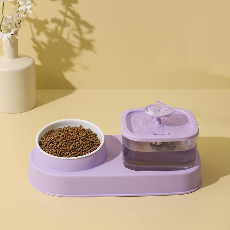 Automatischer Futternapf für Hunde und Katzen, große Kapazität, Füttern und Trinken für Hunde und Katzen, Wasserspender, Futternapf, Heimtierbedarf violett