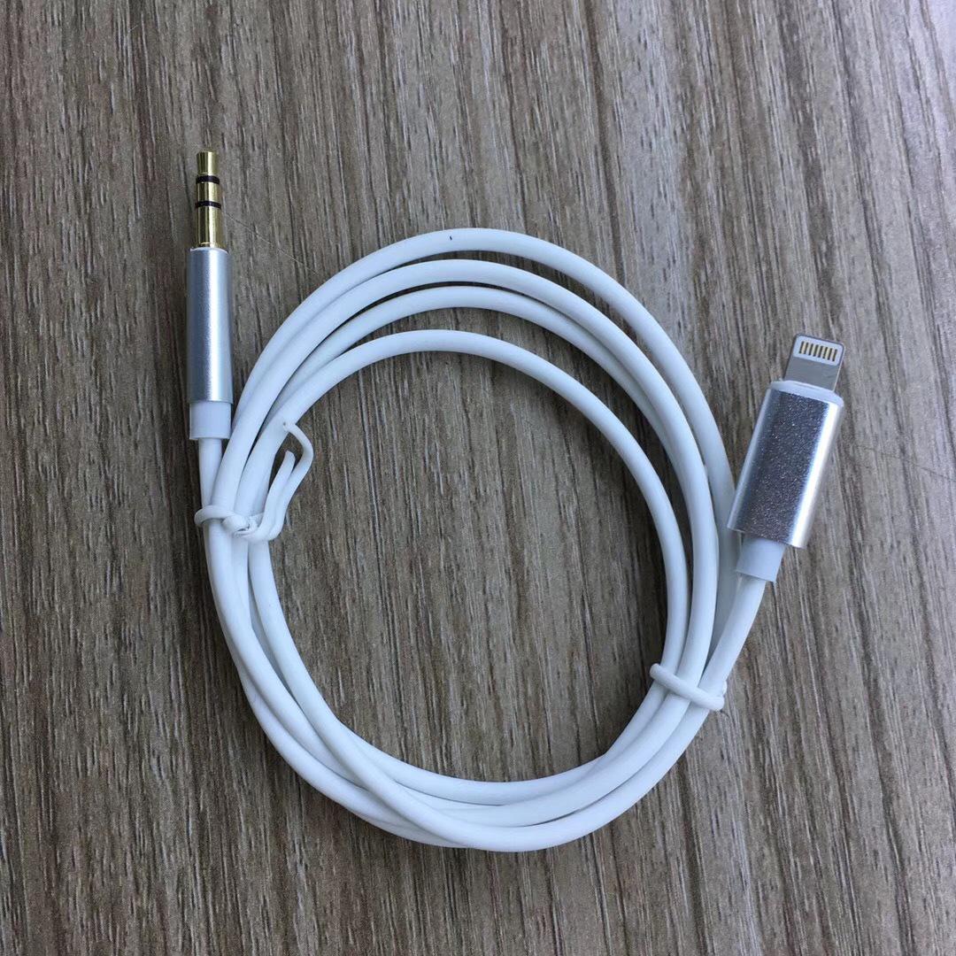 Lightning auf 3,5 mm Klinke Audio-Verlängerungskabel Aux-Kabel für iPhone 11 Pro XS Max XR X 10 8 7 Plus Autolautsprecher Kopfhöreranschluss silber