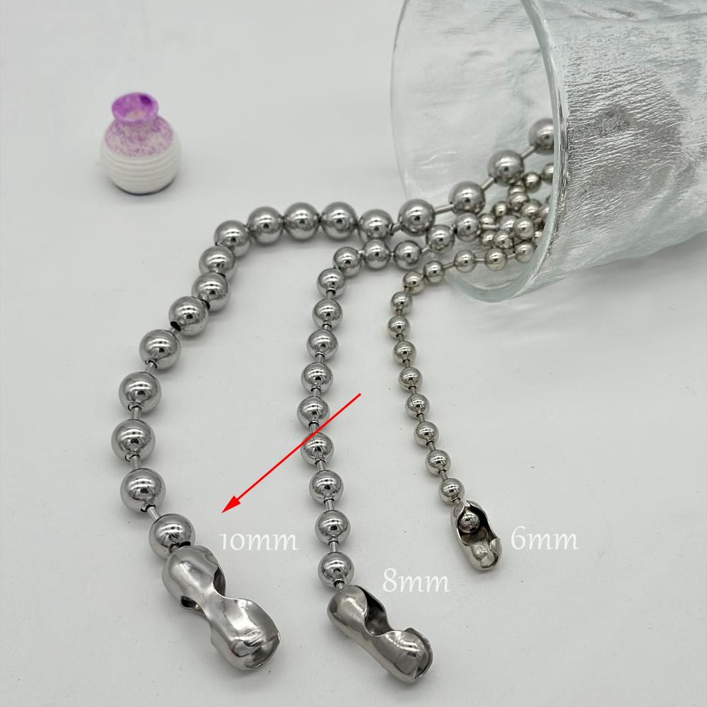 6/8/10mm Edelstahl Kugelkette Layering Halskette für Damen Herren Oversize Dicke Kette Choker Grunge Ästhetik Y2K Halskette 50cm