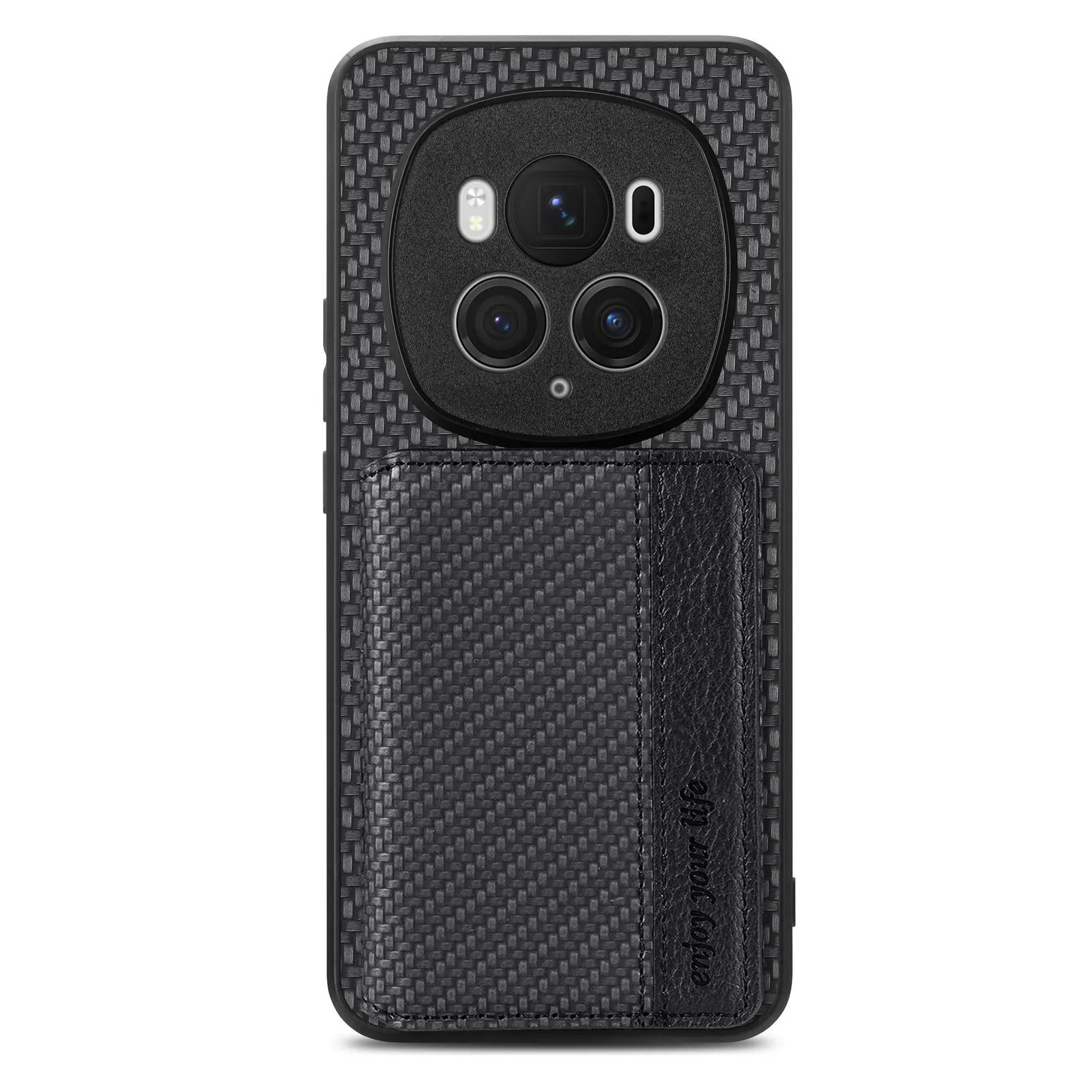 Leder mit Kartenhalter Handyhülle für Huawei Pura 70 P60 P50 Mate Honor X7B X8B 80 90 100 Nova 10 11 Magic 6 5 Pro Ständer Huawei P60 Pro black