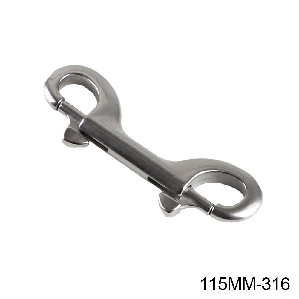 1 STÜCK 76-115 MM 304/316 Edelstahl Tauchen Doppelkopfhaken Tauchen B-Form Schnellverschluss Federschnalle BCD Tauchausrüstung Zubehör #470464 115MM-316