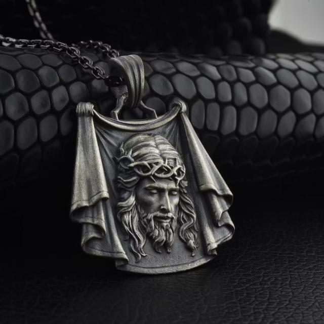 Mode Jesus Gebet Halskette Halskette Männer Jesus Gebet Kreuz Halskette Thanksgiving Geschenk Herrenmode Vintage-Schmuck schwarz