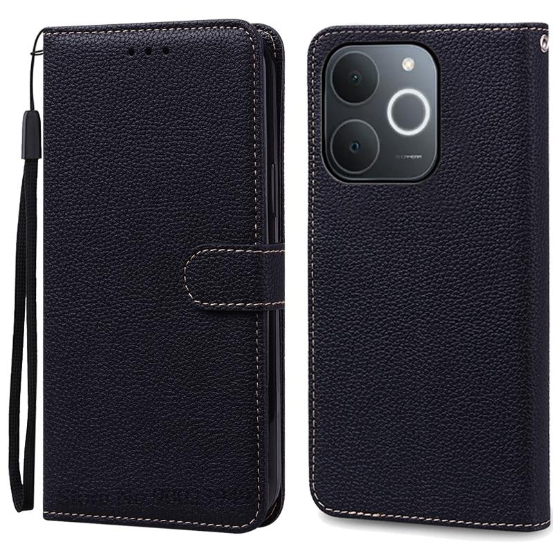 Für Realme Note 70 Hülle Realme Note 70T Hülle Brieftasche Flip Leder Handyhülle Für Realme Note 70T Hülle Note70 Hülle Coque Fundas Note 70 (Note 70T) schwarz