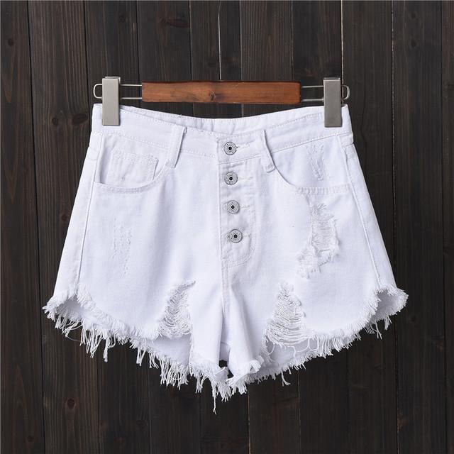 Damen-Shorts mit weitem Bein, zerrissen, elastisch, Übergröße, Damen-Denim-Shorts, Damen-Jeans in Übergröße, superkurz XXXXXL