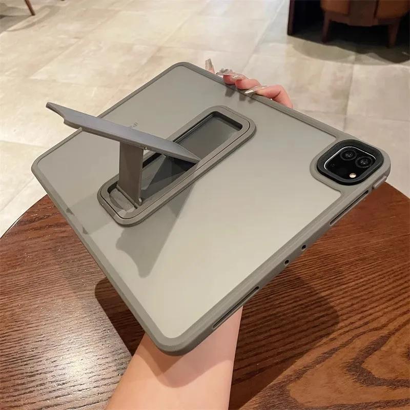 Matte Armor Halter Tablet-Hülle für Xiaomi Pad 7 5 Pro 6 Pro 11 Redmi Pad SE 8.7 SE 11 Zoll TPU Weiche Stoßstange Ständer Schutzhülle Xiaomi Pad 7 graue