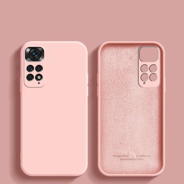 Luxus Original Flüssigsilikon Soft Cover für XiaoMi RedMi Note 11 Pro 5G 11s 10 Note 13 Pro 5G Redmi Note 12 Globale Telefonhülle RedMi Note 11 4G rosa