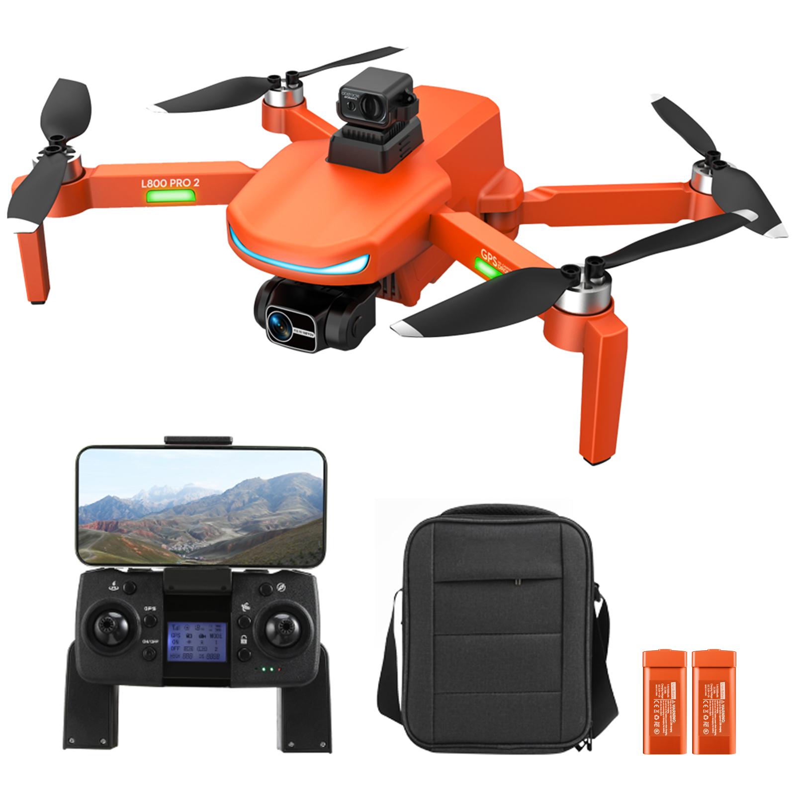 GPS-RC-Drohne mit Kamera 4K 5GWifi 3-Achsen-Gimbal 25 Minuten Flugzeit Bürstenloser Quadrocopter herumfliegen orange-with obstacle avoider-2 battery orange