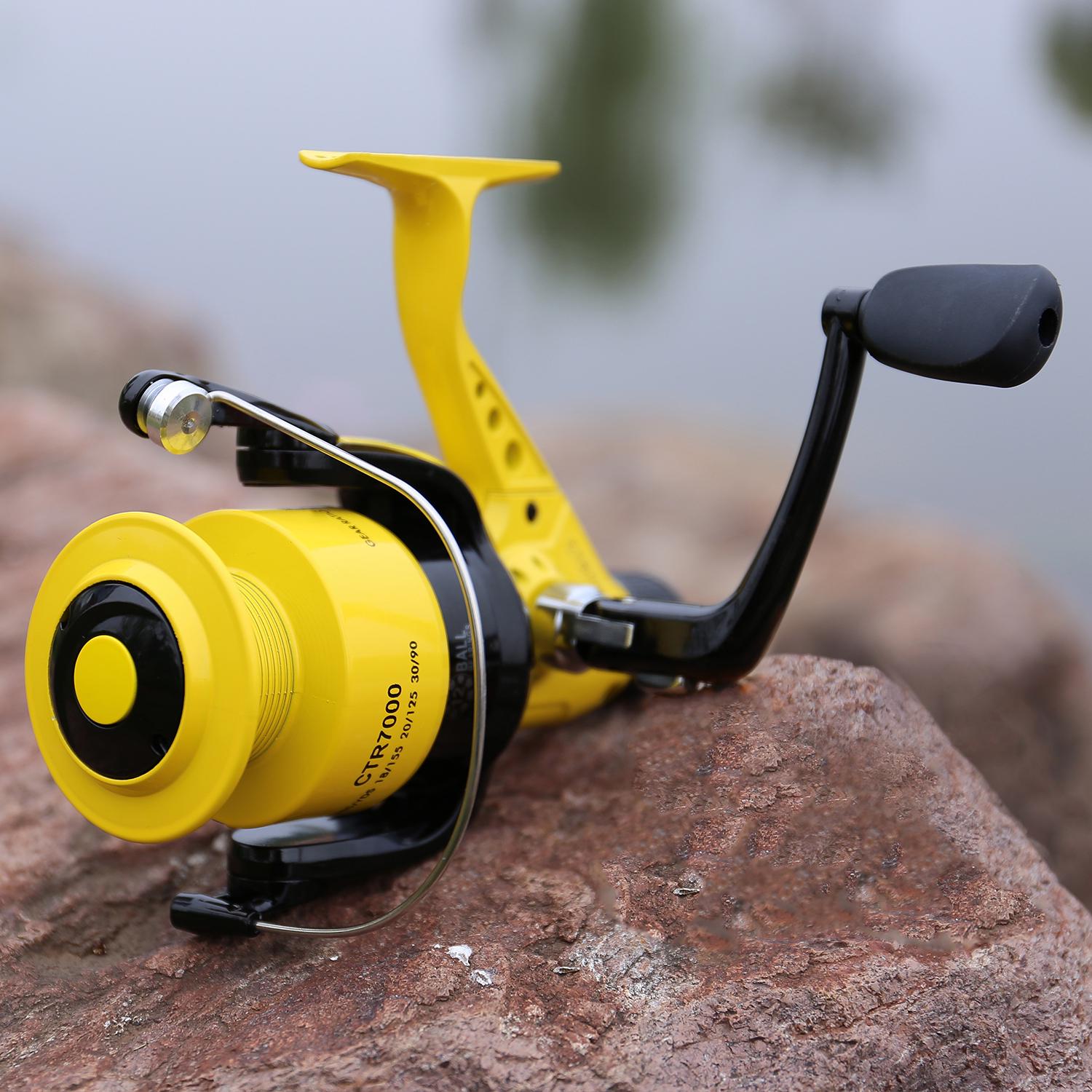 Karpfen-Angelrolle 11+1BB Übersetzungsverhältnis 5,2:1 Ultraleicht für Kinder/Eltern Spinnrad CTR20 gelb