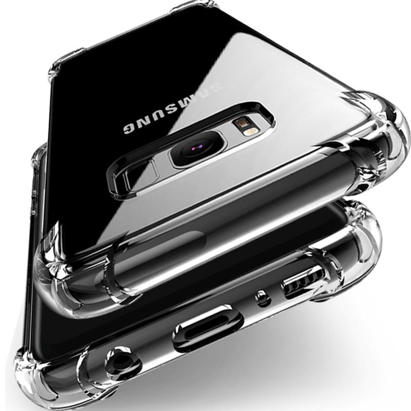 Dicke, stoßfeste Silikon-Handyhülle für Samsung Galaxy S20 S21 S22 Ultra FE S10 S9 S8 Plus S7 Edge Note 20 10 9 8 Rückseite For Samsung S7 Edge transparent