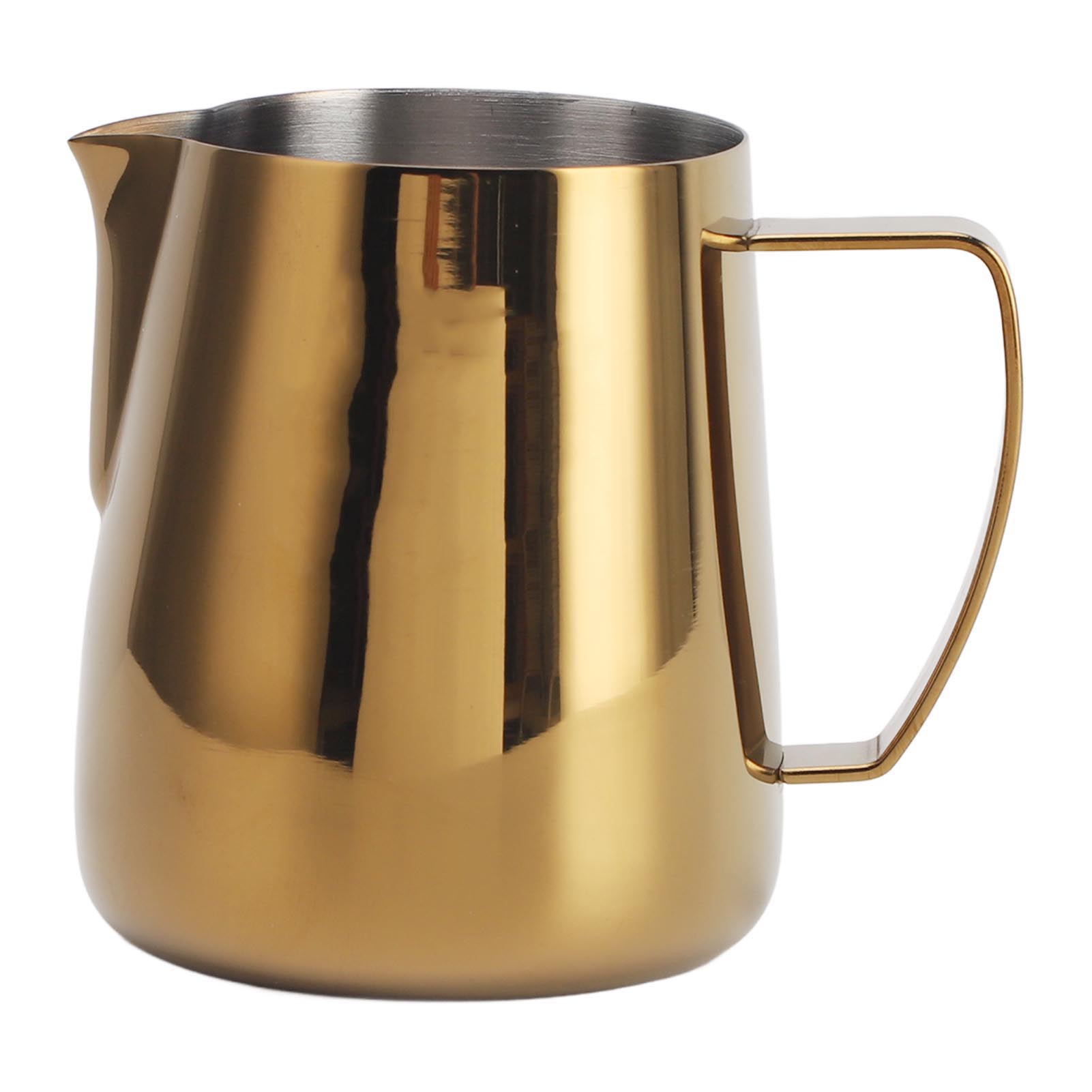 Milchaufschäumkännchen 304 Edelstahl Kaffee Dampfkännchen Mehrzweck Kaffee Milch Tasse für 400ml goldgelb